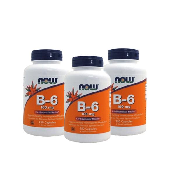 【3個セット】ビタミンB6 100mg  250粒  Now Foods ナウフーズ