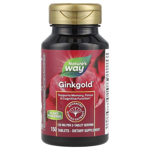 Nature's Way Ginkgold Advanced Ginkgo Extract Tablets, Supports Memory & Focus*, Unisex, 150ct