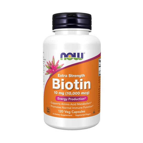 NOW（ナウ）ビオチン 10mg（10000mcg）120粒 ビタミンB群 ｜ヘアケア、ネイルケア、美容ケアをがんばる方から選ばれるビタミンのビオチン
