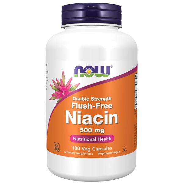 NOW（ナウ）ナイアシン（フラッシュフリー）500mg　180カプセル