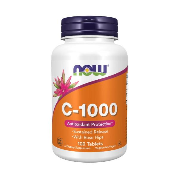 NOW（ナウ）ビタミンC 1000mg ＋ ローズヒップ（タイムリリース型） 100粒 ビタミンC ローズヒップ タブレット