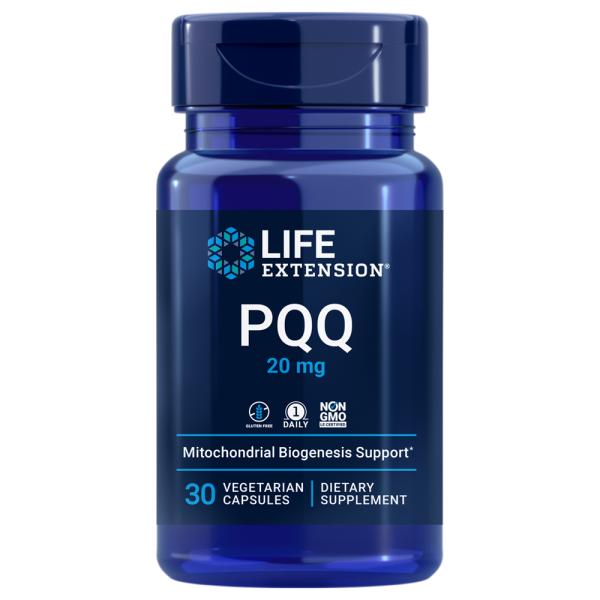Life Extension PQQ, pyrroloquinoline quinone, 20 mg, promotes the growth of new mitochondria, gluten-free, non-GMO, vegetarian, 1 daily, 30 capsules