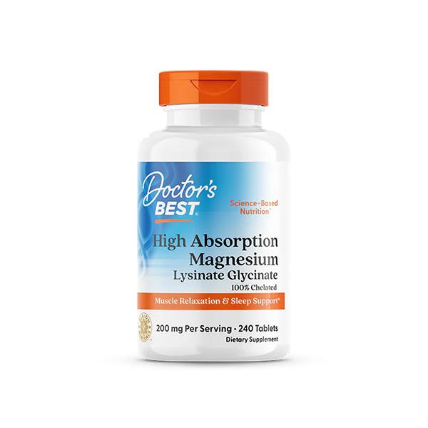 Doctor's Best（ドクターズベスト）お得サイズ 高吸収マグネシウム 200mg / 回 240粒 タブレットたっぷり120日分