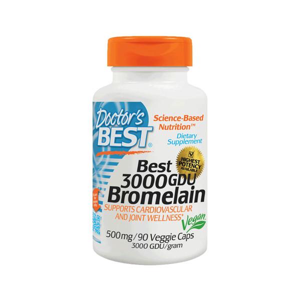 Doctor's Best（ドクターズベスト）ブロメライン 500mg（3000 GDU/g）90ベジカプセル 食後の重い感じ 花粉対策