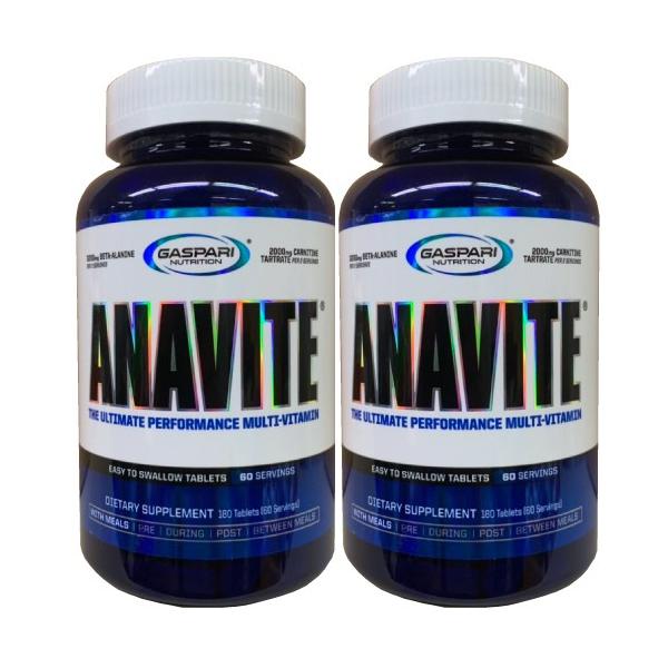 【2個セット】  Gaspari Nutrition（ギャスパリ）Anavite アナバイト アスリート用 マルチビタミン ＆ ミネラル 180粒