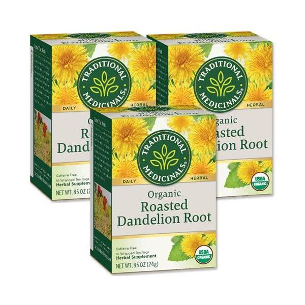 [3�Z�b�g] �g���f�B�V���i�����f�B�V�i�� �I�[�K�j�b�N�^���|�|�� 16�� Traditional Medicinals Organic Roasted Dandelion Root Herbal Tea ������