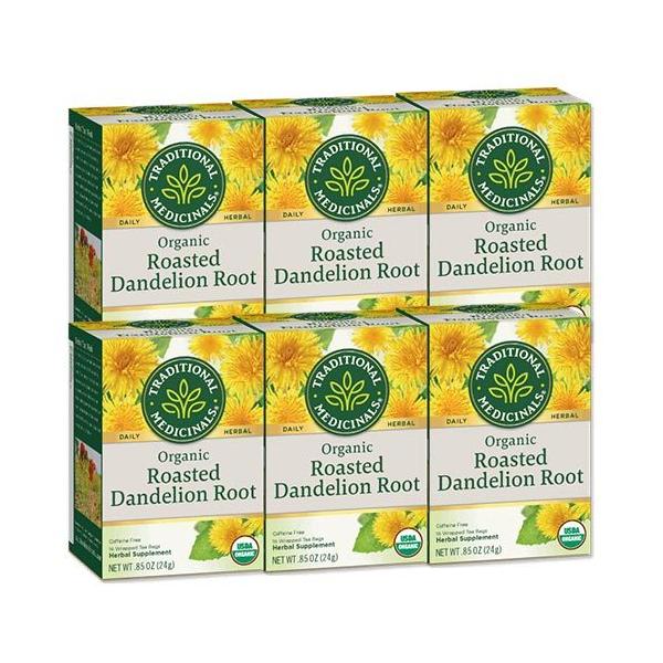 [6�Z�b�g] �g���f�B�V���i�����f�B�V�i�� �I�[�K�j�b�N�^���|�|�� 16�� Traditional Medicinals Organic Roasted Dandelion Root Herbal Tea ������