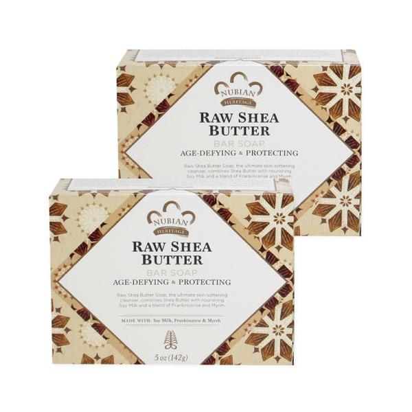 �y�N�[�|������z[2�Z�b�g] �k�r�A�� �w���e�[�W ���[�V�A�o�^�[ �\�[�v�o�[ Nubian Heritage RAW SHEA BUTTER BAR SOAP 142g