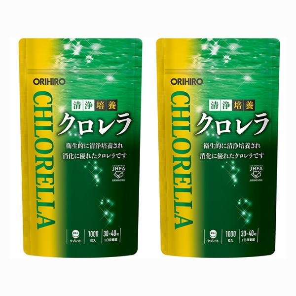 清浄培養クロレラ 詰替用 1000粒  2個セット　送料無料クロレラは、淡水に棲む植物性のプランクトンで緑藻類の一種です。多くのビタミンやミネラル、食物繊維、炭水化物、葉緑素、必須脂肪酸、アミノ酸を含み、約60％が良質なタンパク質からできて...