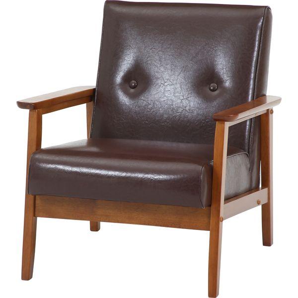 バイキャストPUソファ 1P LBR ライトブラウン 組立品 【公式通販】