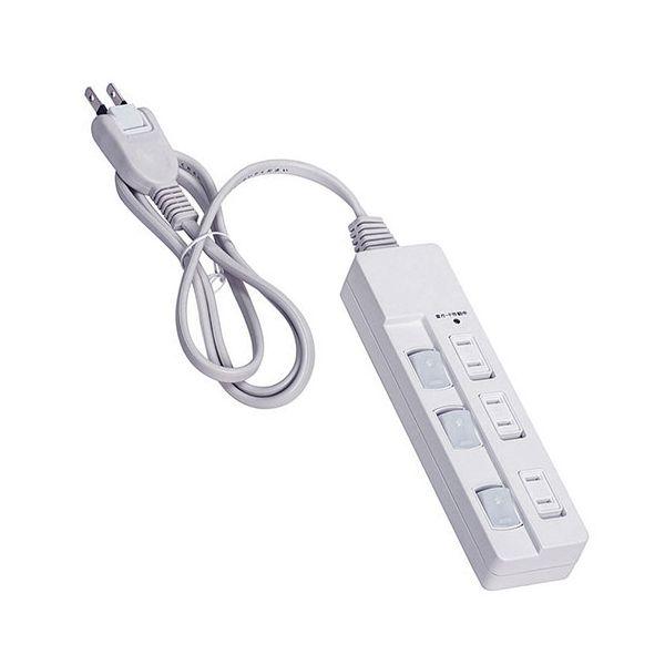 【商品名】 Digio 安全機能搭載スイッチ付きOAタップ 3個口 2m ホワイト TAP-046-20W 【ジャンル・特徴】 安全機能を満載した個別スイッチ付きOAタップ [ TAP-046-20W ]