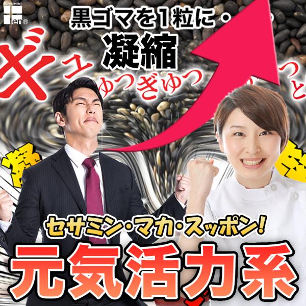 【栄養補助食品】サプリ1粒でゴマ約3000粒分！活力健康エキス配合した元気活力系サプリメントです。セサミンとは、ゴマに含まれる稀少な健康成分で、目安摂取量は1日10mgです。しかし、セサミンはゴマ一粒に1%以下しか含まれておらず、ゴマそのも...