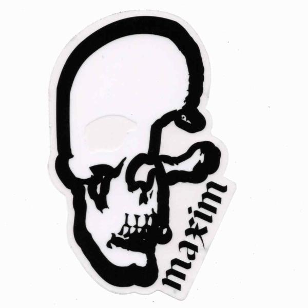 MAXIM（マキシム）スカルステッカーサイズ：横(8,5cm) X 縦(8,5cm) カラー：ブラック/ホワイト■画像はモニター環境などにより実際の色合いと若干違って見える場合があります事を予めご了承下さい。◆店頭販売も行っていますので品切...