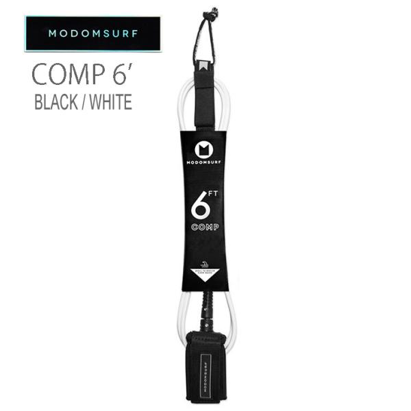 MODOM SURF モドム リーシュコード 2019NEW　COMP 6 '■サイズ：6' (1.8m)長さ x 5.5mm(太さ)注）LITE 6'はスモールウェーブ用リーシュコードです。カラー：Black/White■画像は撮影状況や...