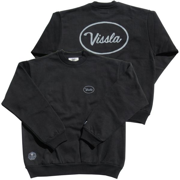VISSLA ヴィスラ 15.0オンス オープンエンド マグナムウェイト クルーネックスウェット （裏起毛） ブラック＜日本企画商品＞