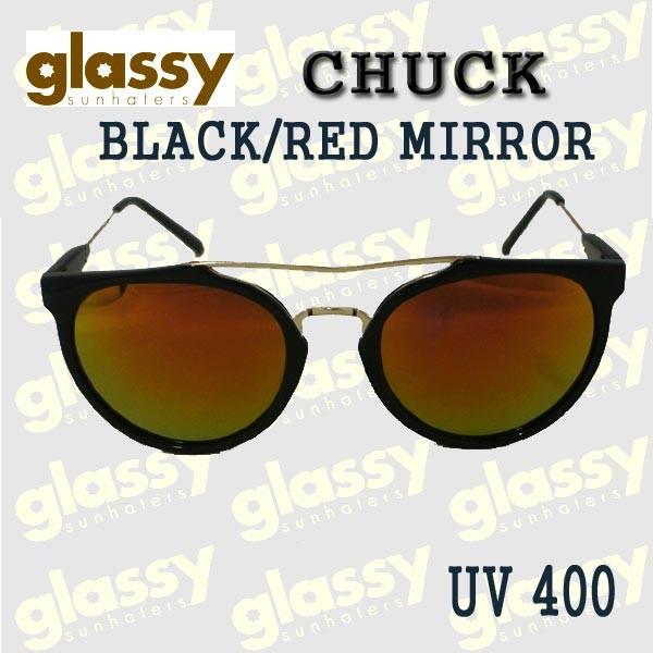 値下げしました！GLASSY SUNHATERS/グラッシーサンヘイターズ サングラス CHUCK BLACK/RED MIRROR EYEWEAR/アイウェア