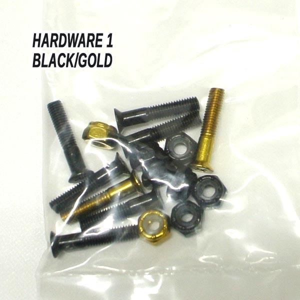 SW HARD WARE/ハードウェア PHILLIPS +プラス 1 インチ ボルト/ビス/ナット BLACK/GOLD スケートボード用パーツ  スケボーSK8 [返品、交換及びキャンセル不可] :hardware1blkgld:サーフィンワールド - 通販 - Yahoo!ショッピング