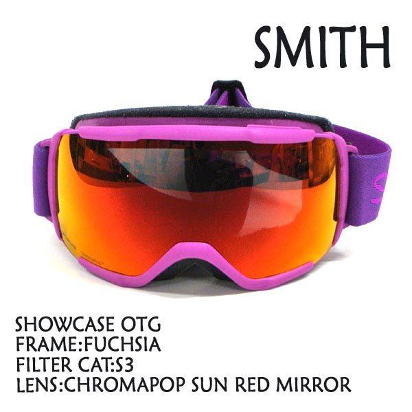 アウトレット！SMITH/スミス SNOW GOGGLE SHOWCASE OTG Fuchsia CHROMAPOP Sun Red Mirror SNOWBOARDS ゴーグル スノボ 女性用 [返品、交換及びキャンセル不可]
