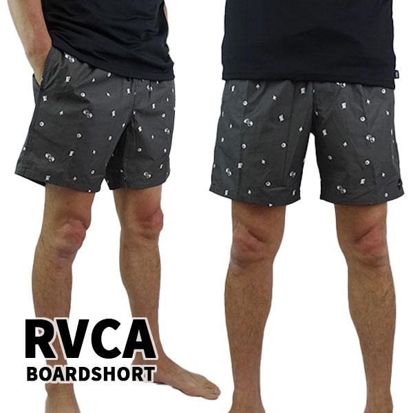 在庫処分セール！RVCA メンズ サーフパンツ 海パン  PERRY ELASTIC SHORT KVJ0/BLACK BOARDSHORTS ルーカ ルカ サーフトランクス [返品、キャンセル不可]