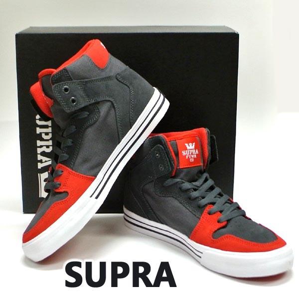 Supra スープラ Vaider Dk Grey Riskred White 靴 スケートボードシューズ スニーカー 058 サイズのある場合のみ交換可能 返品キャンセル一切不可 Supra 058vai サーフィンワールド 通販 Yahoo ショッピング