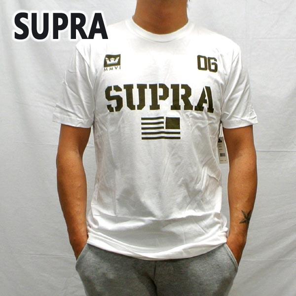 移転セール！在庫限り！SUPRA/スープラ TEAM USA WHITE/DARK OLIVE S/S TEE メンズ 半袖 プリント Tシャツ [返品、交換不可]　
