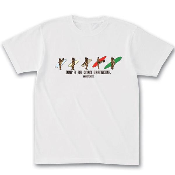 SW オリジナル サーフ柄Tシャツ RIDE_TOGETHER S/S WHITE TEE 半袖 5.6oz ヘビーウェイト 工場直送 メール便 送料無料 同梱不可[返品、交換及びキャンセル不可]