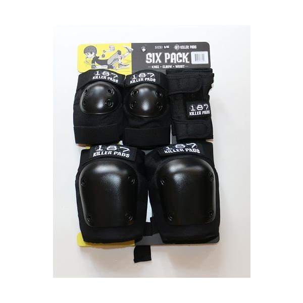 187 KILLER PADS SIX PACK スケート プロテクター KNEE ELBOW WRIST 膝・肘パッド 手首保護 ニー＆エルボーパッド＆リストガード BLACK