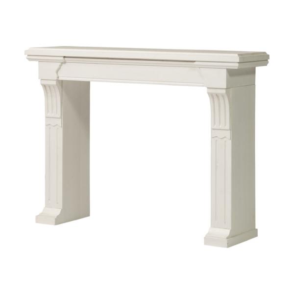 マントルピースにホワイトカラーが登場。細部までこだわった装飾がエレガントな空間を演出します。カラー：ホワイトサイズ：W100×D26×H73スペック：天然木(杉) 水性ラッカー塗装原産地：中国