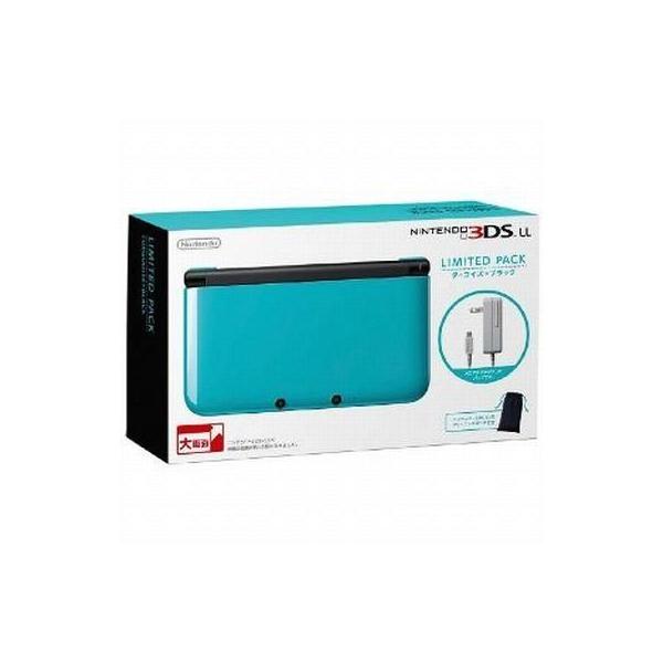 中古ニンテンドー3DSハード ニンテンドー3DSLL本体 ターコイズ×ブラック