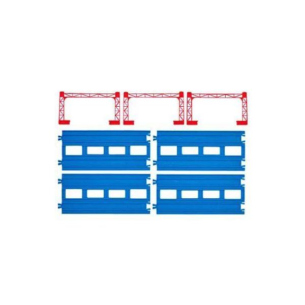 商品名：新品おもちゃ プラレール R-4 複線直線レール商品解説■全てのレールの規格が統一されているので、いろいろ繋げて楽しいレイアウトが作れます。「R-05 複線曲線レール」と組み合わせて、複線レイアウトがつくれます。複線直線レール4本、...