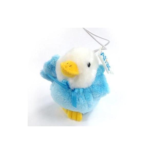 中古ストラップ(キャラクター) 青いダック マスコットストラップ アフラックノベルティグッズ