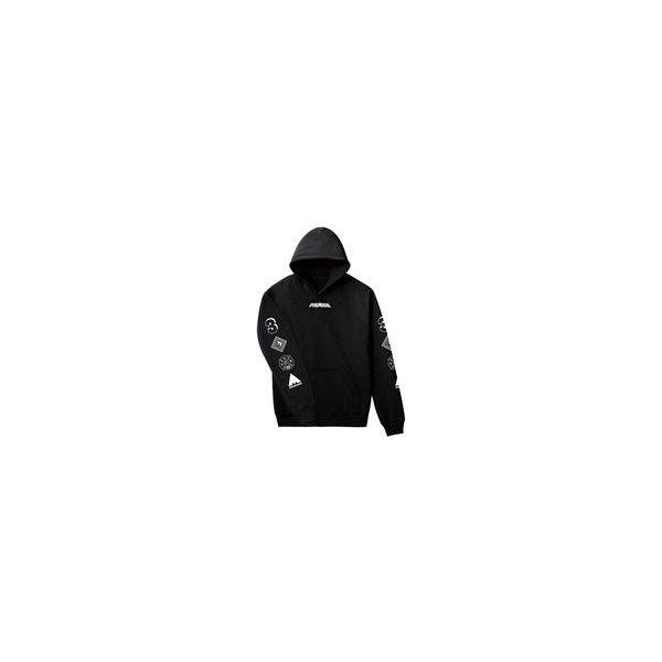 中古衣類 ロゴ モチーフパーカー ブラック レディースLサイズ 「プロメア」