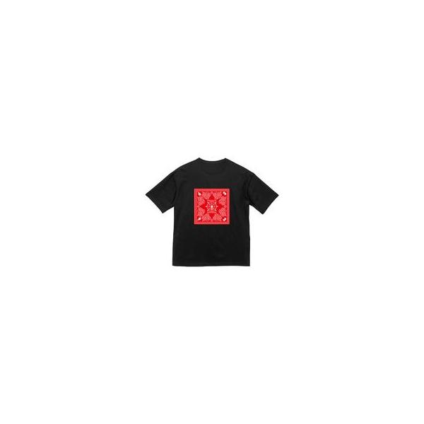 中古衣類 バンダナデザイン BIGシルエットTシャツ ブラック ユニセックスMサイズ 「プロメア」