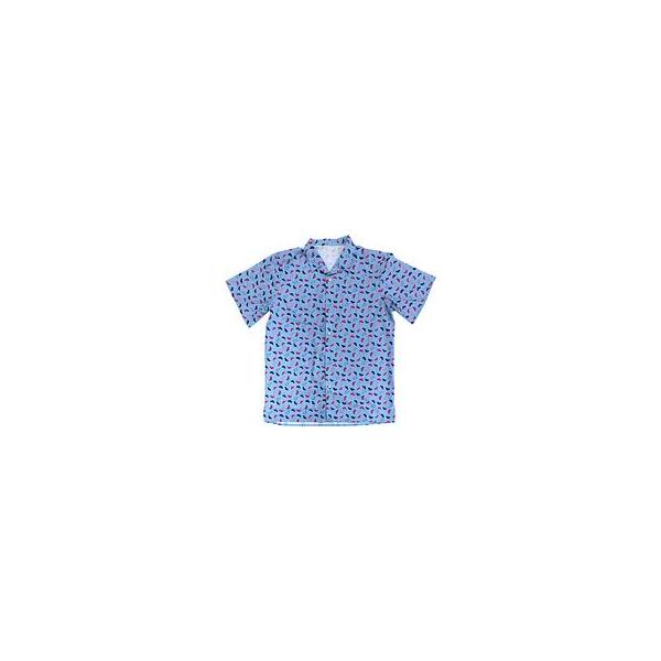 中古衣類 ロゴ 松マーク総柄シャツ ブルー Lサイズ 「おそ松さん×東京ガールズコレクション 2021 SPRING