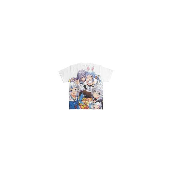 中古衣類 キービジュアル フルグラフィックTシャツ ホワイト Lサイズ 「バーチャルYouTuber ホロライブ×
