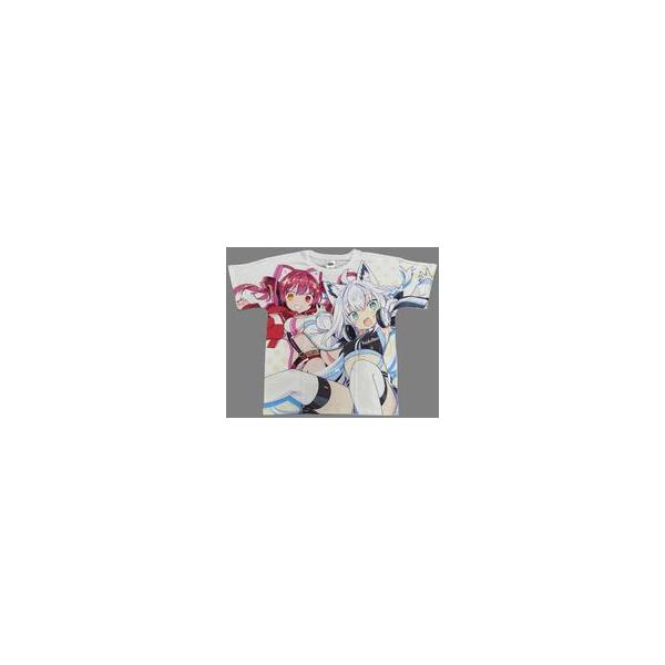 中古衣類 白上フブキ＆宝鐘マリン フルグラフィックTシャツ Happiness World ホ