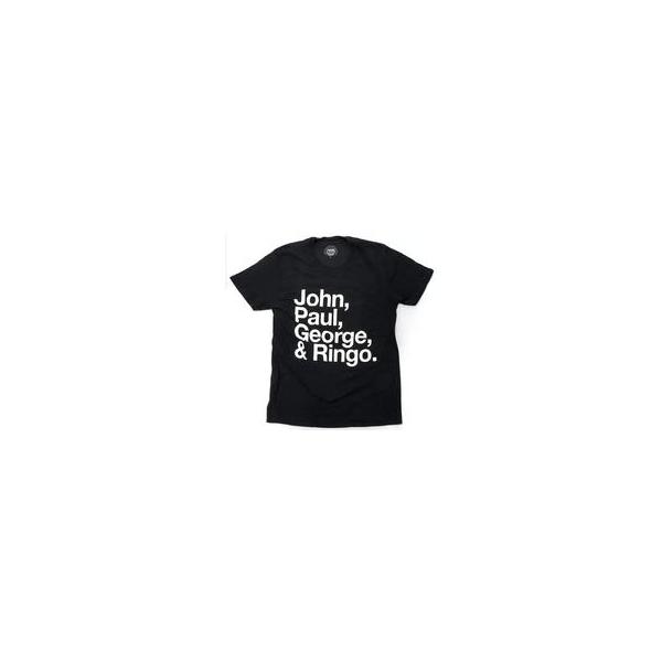 中古衣類 ザ・ビートルズ JOHN. PAUL. GEORGE ＆ RINGO Tシャツ ブラック Lサイズ
