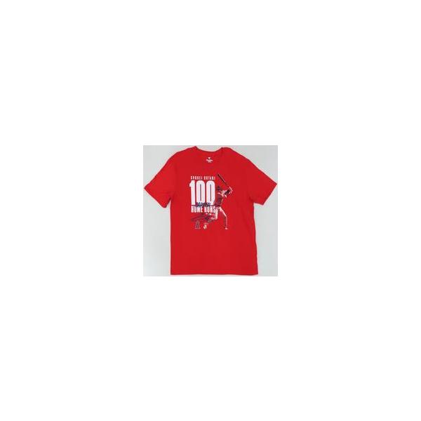 中古Tシャツ 大谷翔平#17(ロサンゼルス・エンゼルス) Fanatics 通算100号ホームラン達成記念Tシャツ 海外版 レ
