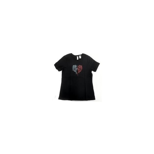 中古Tシャツ Tシャツ(世界に乾杯)/ネックロゴ：Prime Video ブラック(プリント：レッド×ブルー) Sサイズ 「グッド・
