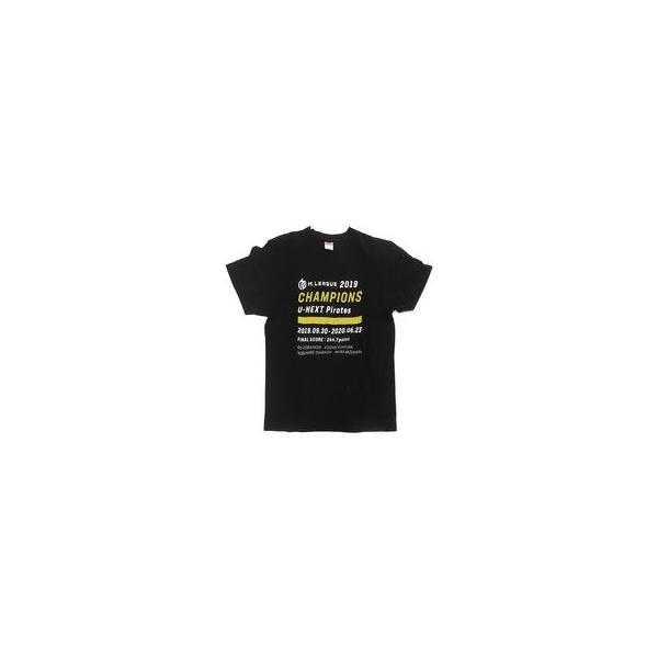 中古Tシャツ U-NEXT Pirates Tシャツ ブラック Mサイズ Mリーグ2019 優勝記念グッズ