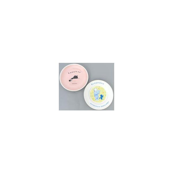 中古皿 キヨ猫 プレート2枚セット ピンク 「キヨ15周年くじ」 B賞