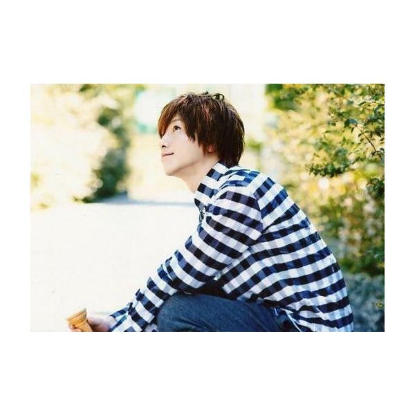 商品名：中古生写真(男性) 鈴木拡樹/横型・膝上・しゃがみ・左向き・衣装青・白・チェック柄/イベント「いんぷろ by拡樹III」ブロマイド生写真(男性)/俳優