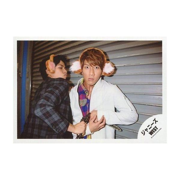 中古生写真(ジャニーズ) ジャニーズWEST/重岡大毅・濱田崇裕/横型・上半身・猿のカチューシャ・衣装グレーチェック柄・シャツカラ