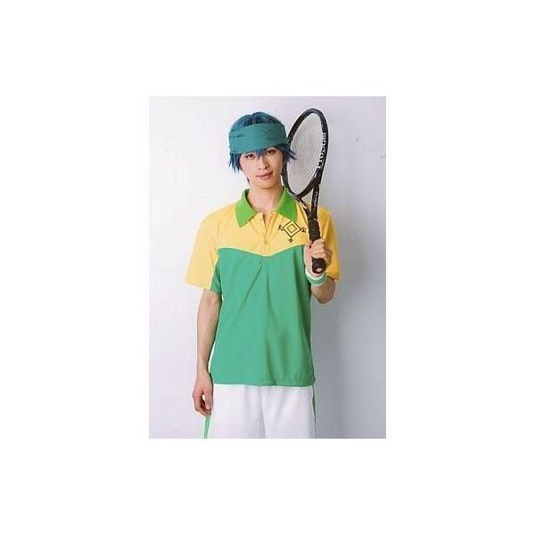 中古生写真(男性) 植野堀まこと(一氏ユウジ)/膝上・ユニフォーム・左手ラケット肩・背景白/ミュージカル