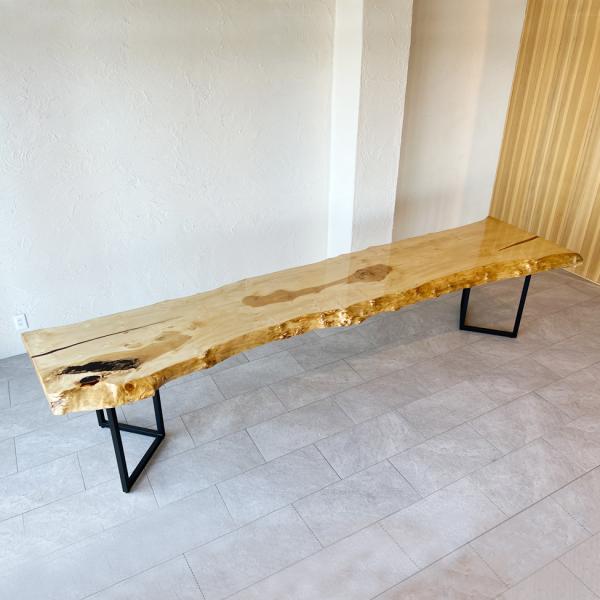 一点もの】イチョウ 銀杏 カウンター ダイニングテーブル 一枚板