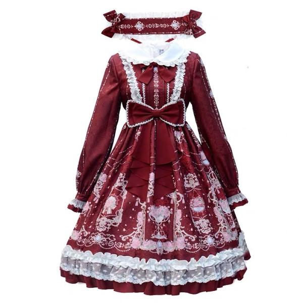 Lolita長袖ドレス服 ロリータ衣装 可愛いドレス 可愛いドレス レデイース二次元衣装 コスチューム一式 ロリータ衣装 リボン付き 美少女ドレス リボン付き ２色袖トップス リボンダンス衣装 演出 94 Style Hana