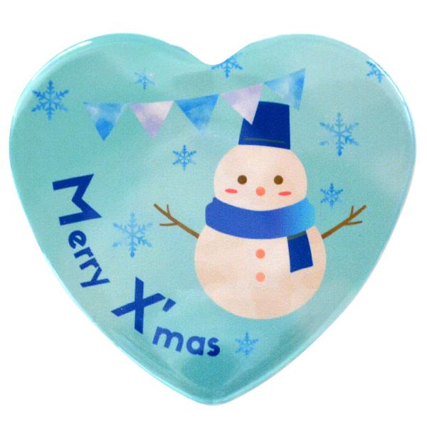 クリスマス 缶バッジ ハート型 52.5×57ミリ バッジ バッチ プレゼント x'mas christmas イベント 催事 パーティ 販促 ツール ショップ お店 接客 サポート