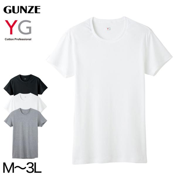 グンゼ YG tシャツ メンズ 半袖 綿100% M〜3L (下着 シャツ クルーネック インナーシャツ 肌着 綿 インナー 大きいサイズ)
