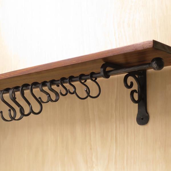 アイアンバー 鉄棒 ハンガー DIY カーテンレール 1200mm 120cm ボールハンガー10×1200