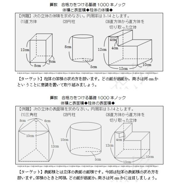 算数合格力をつける基礎1000本ノック 体積と表面積 上 Buyee